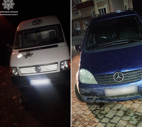 События случились вночі16-го и 17-го февраля. В первом случае ужгородские патрульные остановили Mercedes-Benz на улице Ивана Франко.