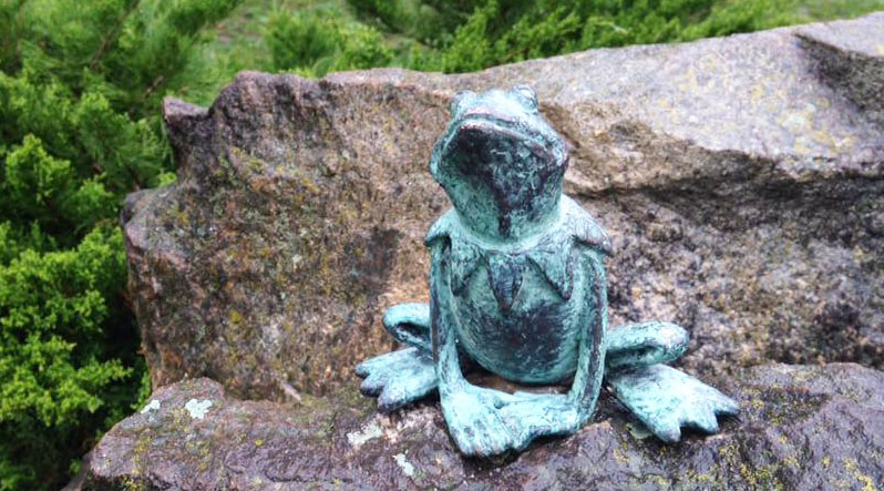 На Закарпатье гастрономическую традицию местного села воплотили в мини-скульптуре. На днях в Перечине появился мини-памятник посвящен лягушке.