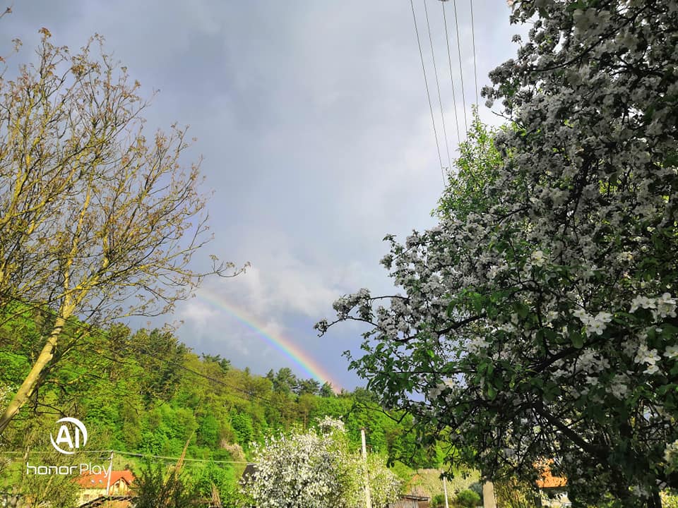 Фотографии яркой радуги над Турьей Реметой были опубликованы в Facebook.