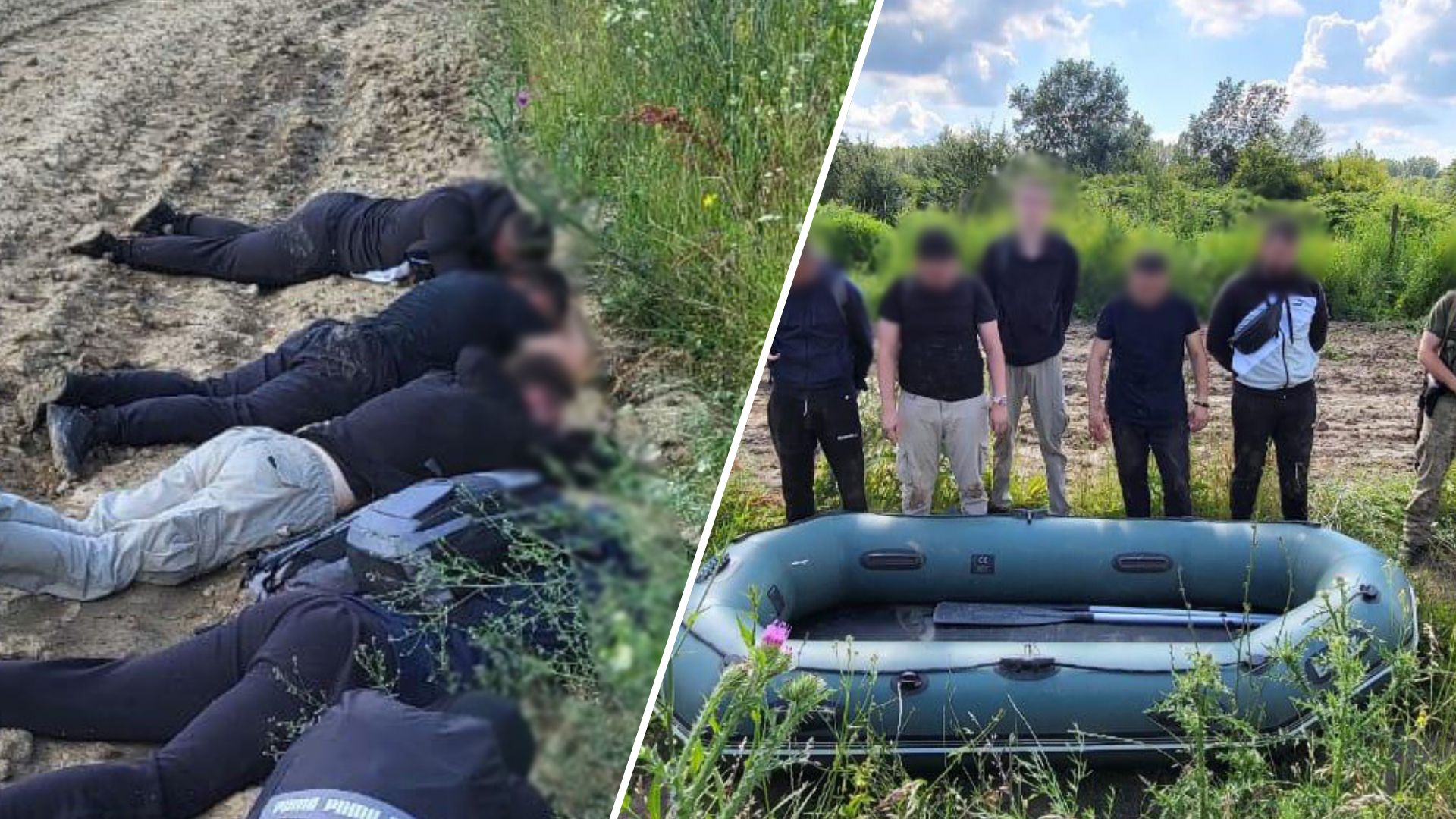 На Закарпатті прикордонники зупинили п’ятьох човнярів, які намагалися переплисти Тису (ВІДЕО)