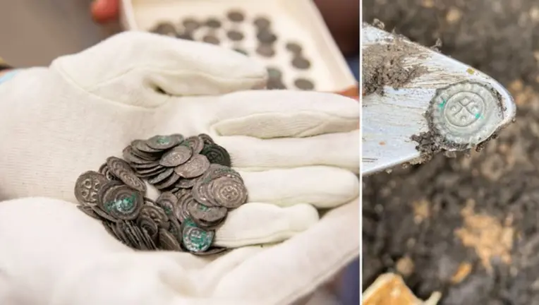 Монеты были отчеканены между 1150 и 1180 годами, всего было найдено 170 серебряных брактеатов.