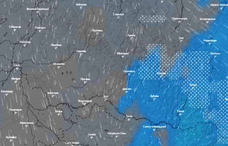 За даними супутників погоди та прогнозами синоптиків у закарпатські Карпати, повертається зима так в наступні два дні у Рахівському та Тячівських районах, очікується сніг пориви вітру до 70 км. в год.