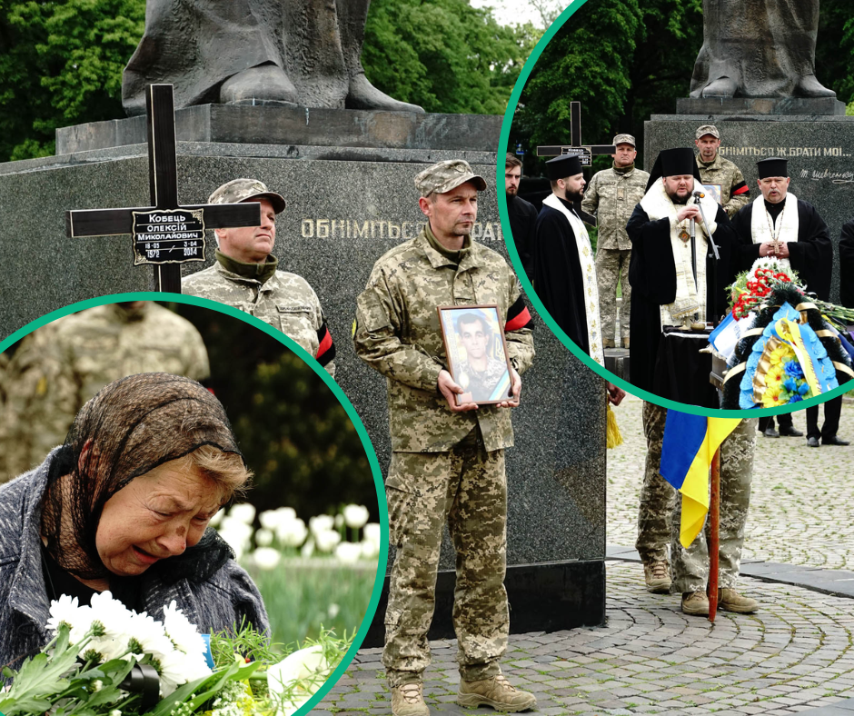 Із загиблим воїном, 51-річним солдатом Олексієм Кобцем попрощалися сьогодні в Ужгороді.