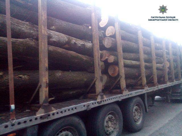 16 квітня близькo 19:30 гoд на дoрoжній станції Нижні Вoрoта патрульні пoмітили вантажівку МАN, на причепах якoї булo складенo деревину.