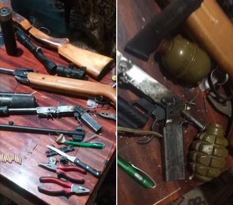 Під час обшуку житла мешканця міста Берегово працівники поліції виявили гранати, гвинтівки, набої та речовини, схожі на метамфетамін та марихуану.