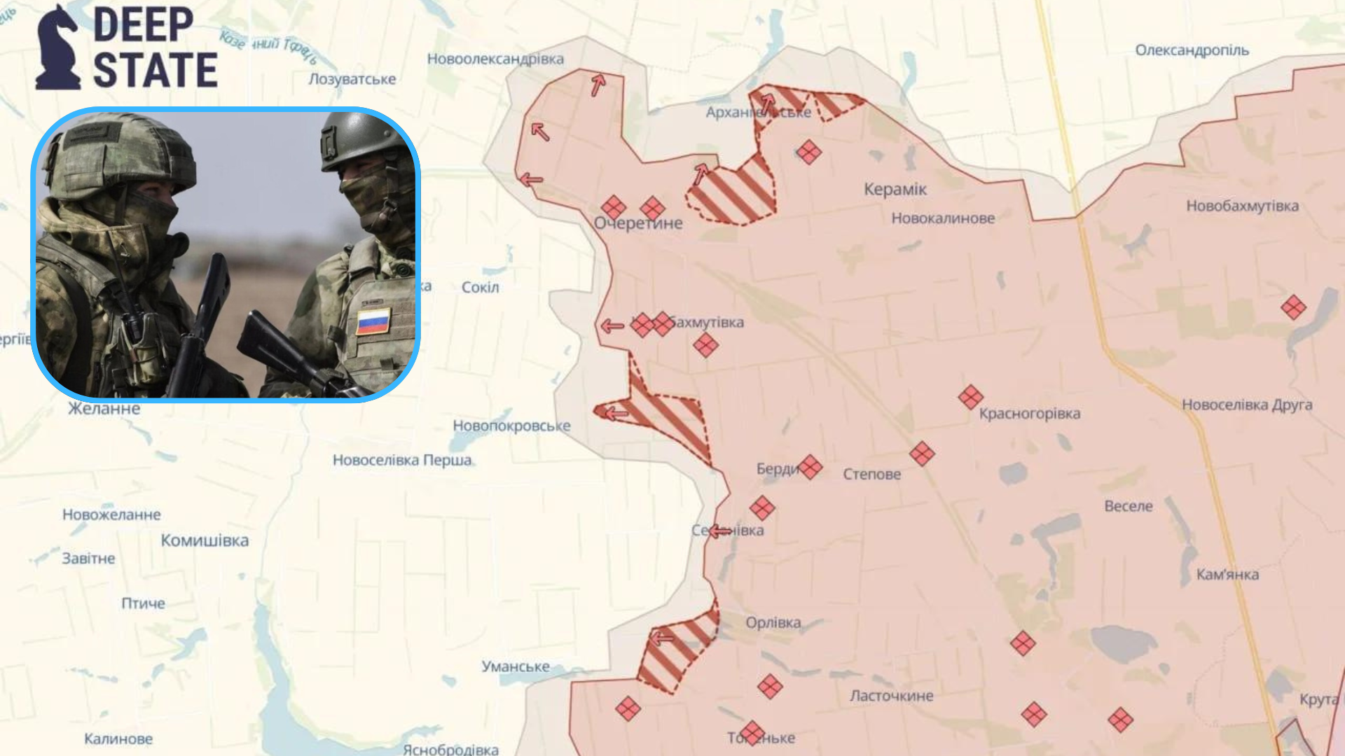 Армія РФ дійшла до адміністративних меж Очеретиного. Це друге населений пункт в Донецькій області, який було окуповано армією РФ за останню добу.