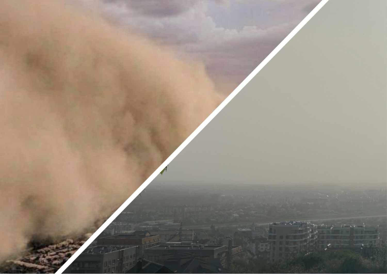 An unusual dust storm was observed in the region.