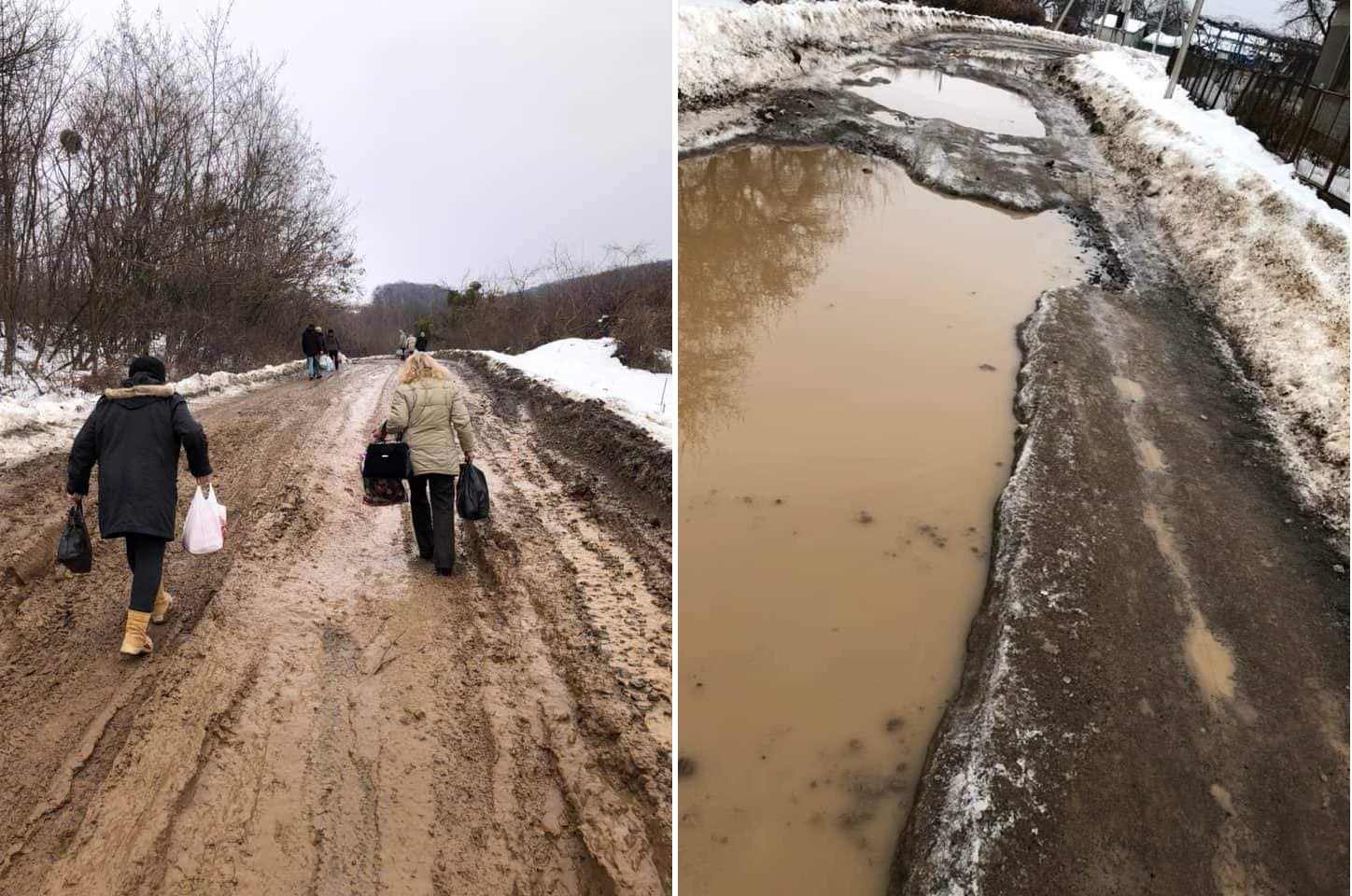 У Мукачівському районі склалася критична ситуація з підїздом в с. Ділок – дорога перетворилася на болотяну пастку
