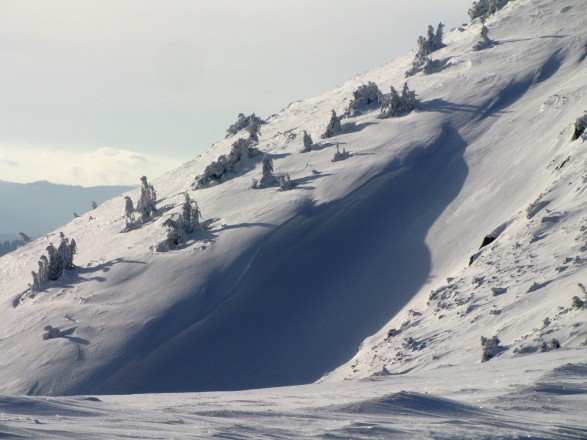 Украинские Карпаты заполнены снегом, иногда высота снежного покрова достигает 74 сантиметров.