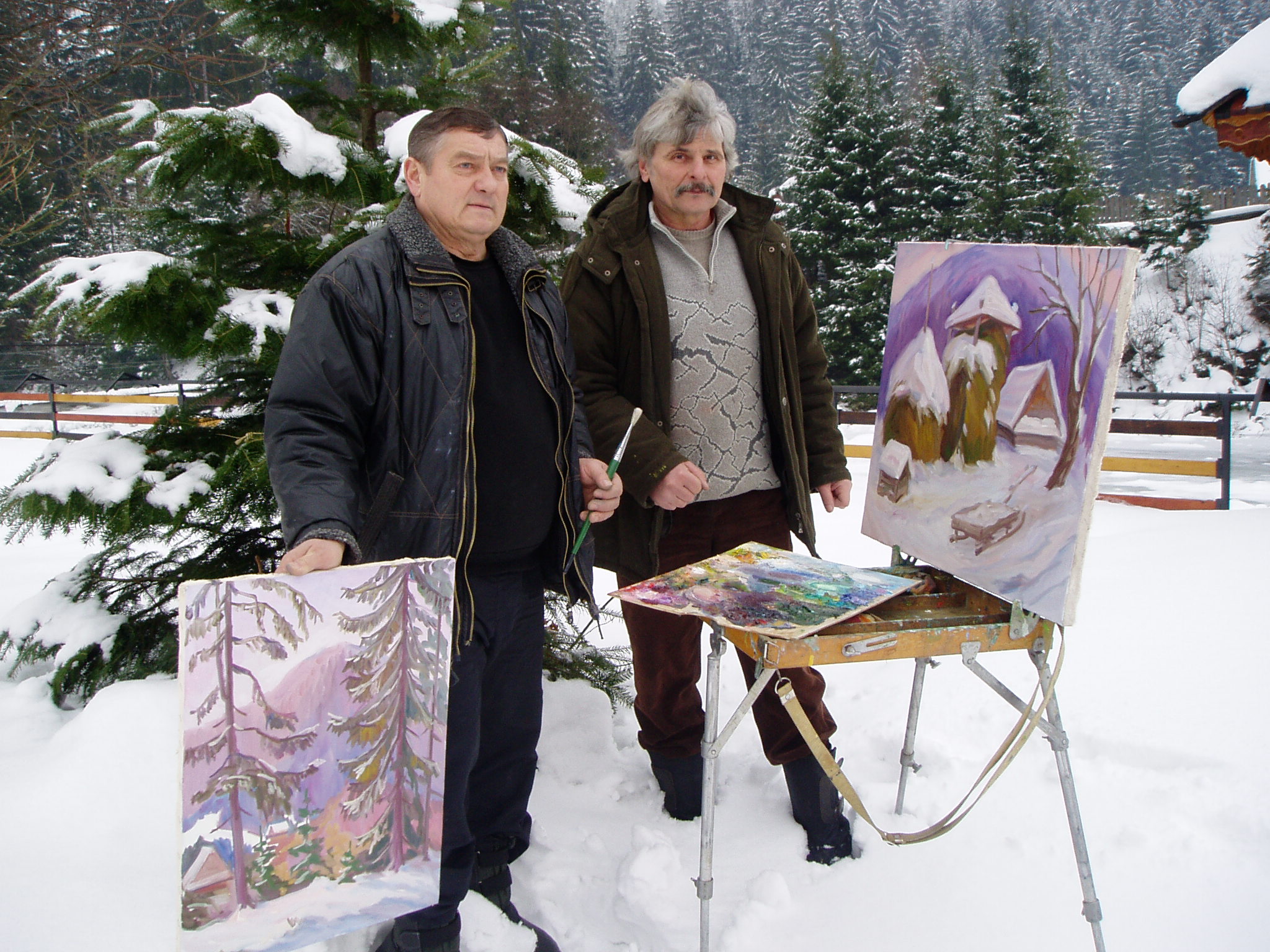 Закарпатские художники оккупировали зимние окрестности Синевира