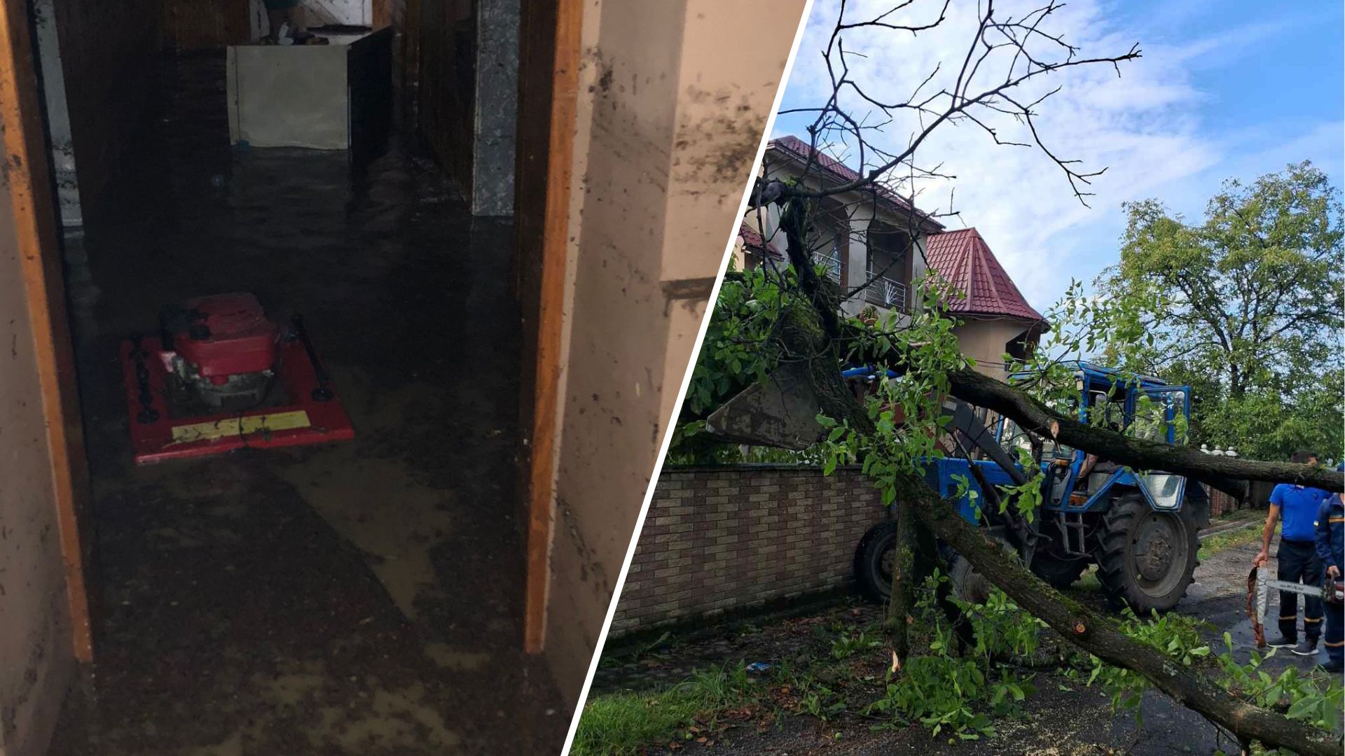 На Закарпатті потопило двори та повалило дерева: відомо наслідки страшної негоди (ФОТО)