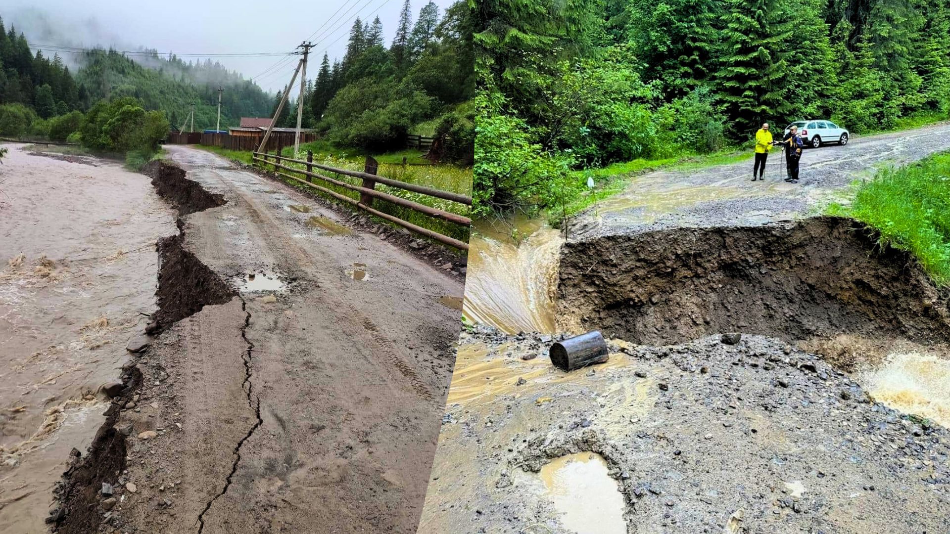 На Заході України вирує страшна негода: вода в річках піднімається, розмито дороги (ФОТО)