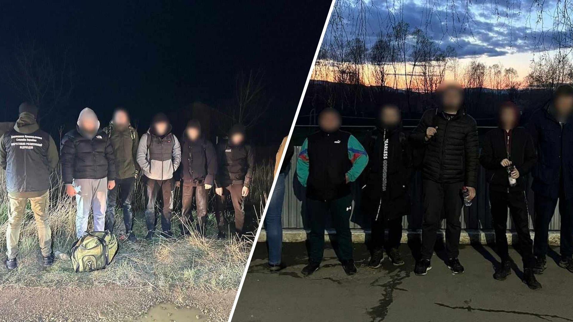 A munkácsi különítmény Yablunivka osztályának határőrei a Kárpátok lábánál fogva tartották a határsértők két csoportját.