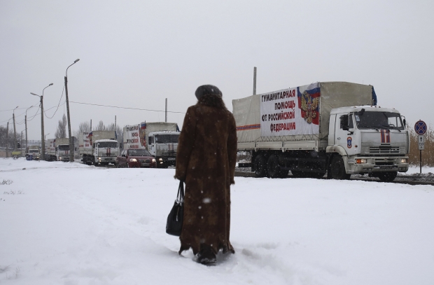 В Україну сьогодні зайшла 141 вантажівка дев’ятого російського так званого «гуманітарного конвою».

