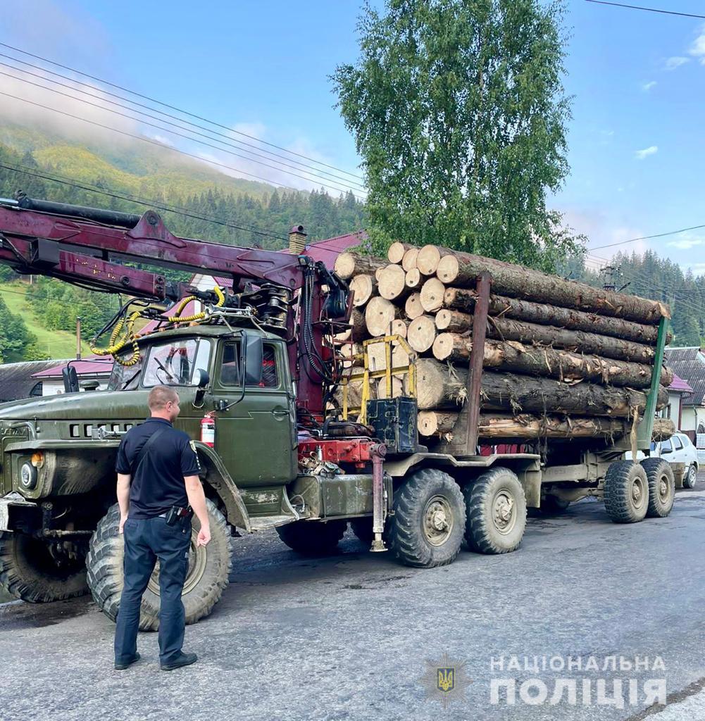 Сьогодні, 17 серпня, у селі Усть-Чорна Тячівського району зупинили лісовоз, який їхав без належної документації та з бирками, інформація на яких не відповідає дійсності.
