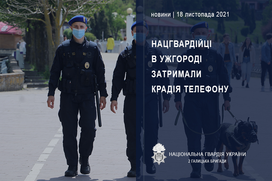 Нацгвардійці в Ужгороді затримали крадія телефону.