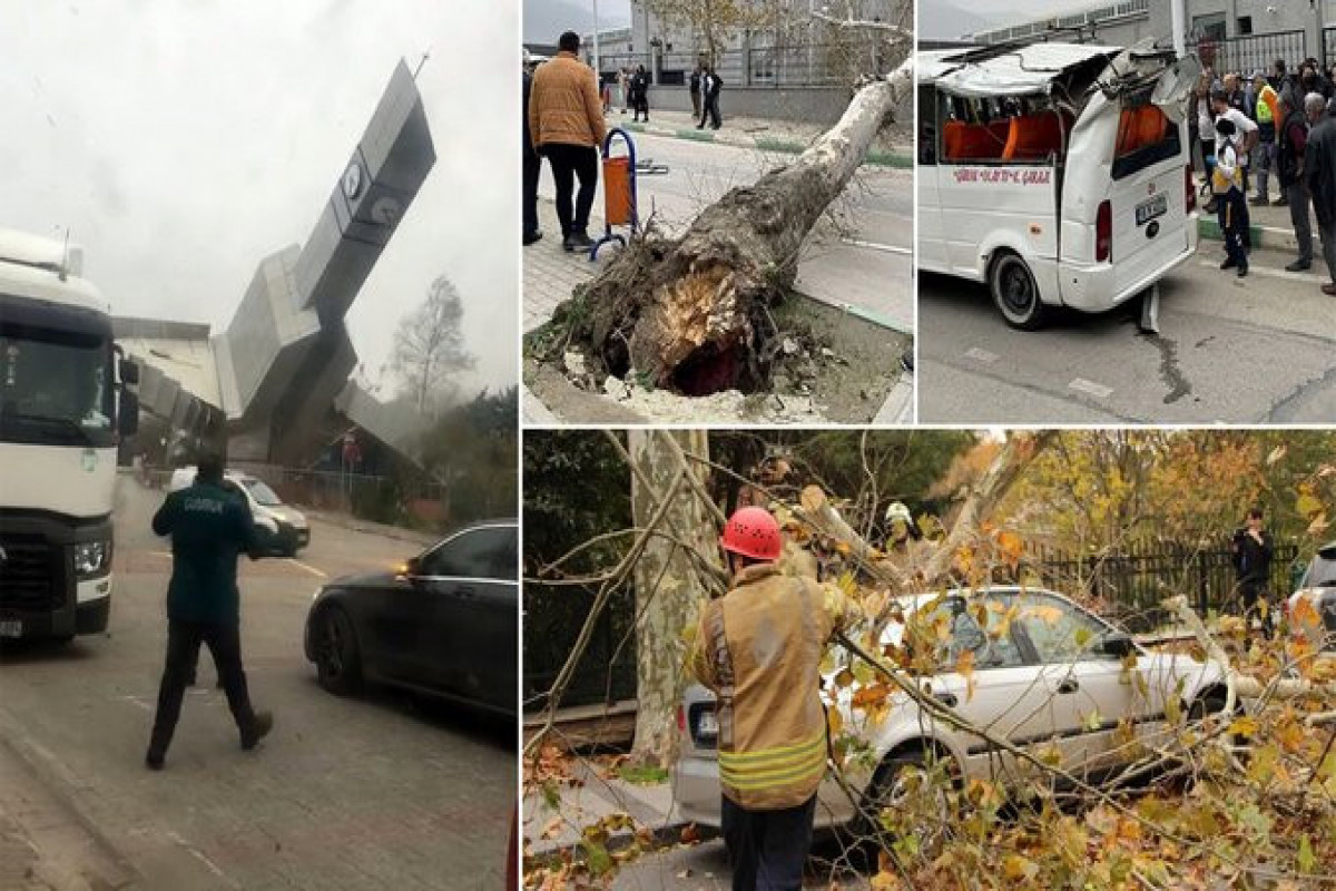 В понедельник, 29 ноября, сильный ураган обрушился на Турцию. Во многих частях Стамбула ветер срывал крыши и переворачивал автомобили. 