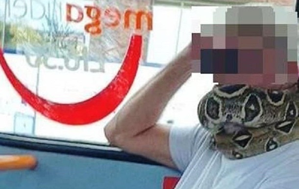 Британець надів живу змію замість маски (ВІДЕО)