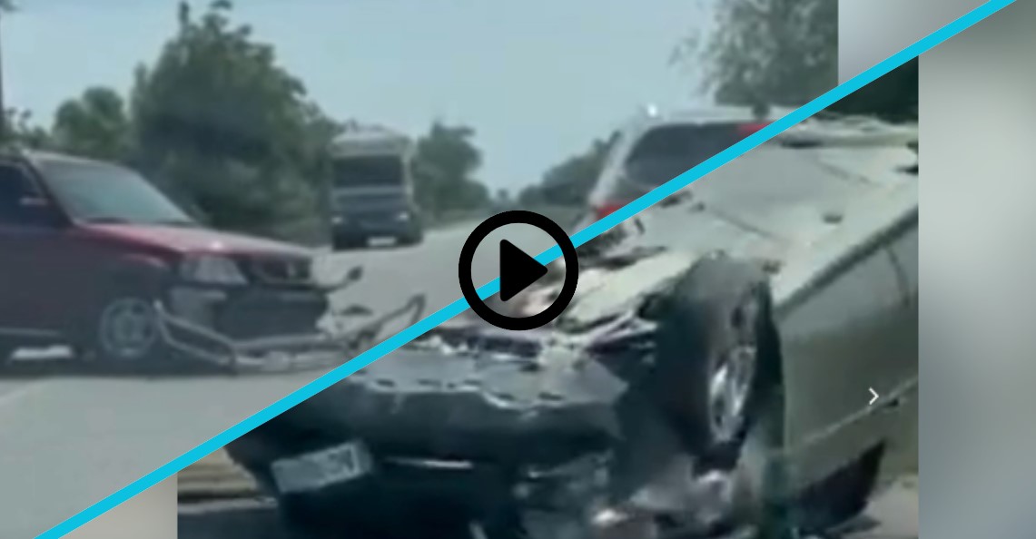 “Залізний поцілунок” та автівка на даху: моторошна ДТП потрапила на камери (ВІДЕО)