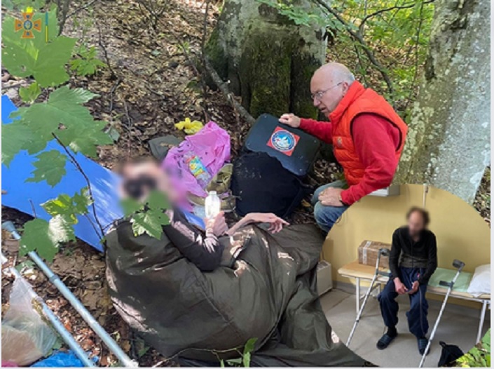 Сьогодні мешканець Рахівщини в лісовому масиві на г. Лиса натрапив на туриста, який потребував допомоги.