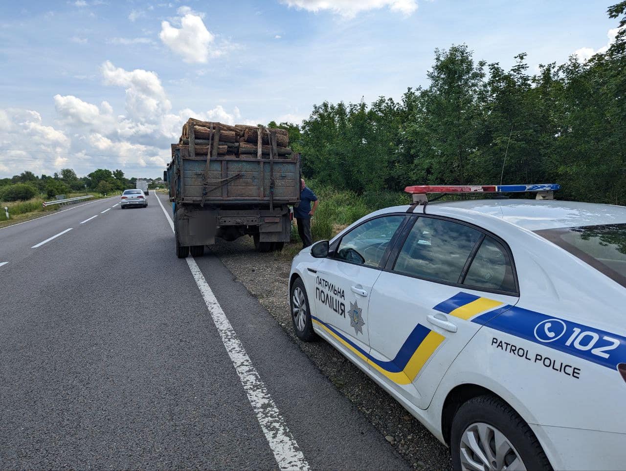 На Закарпатті патрульні зловили водія, який незаконно перевозив лісопродукцію (ФОТО)