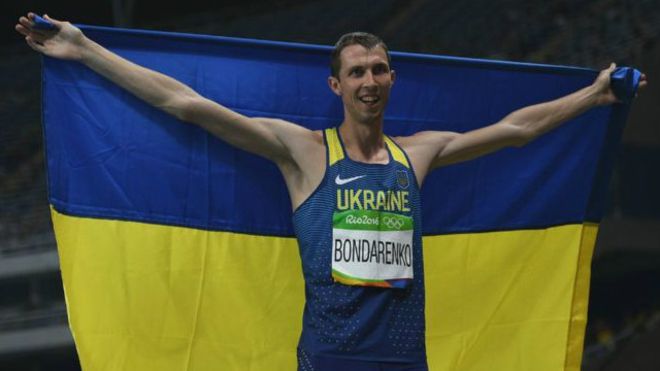Український стрибун у висоту, чемпіон світу 2013 року Богдан Бондаренко виграв бронзу на Олімпіаді в Ріо-де-Жанейро. Переміг канадець Дерек Друен.