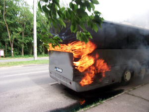 В Угорщині згорів автобус
