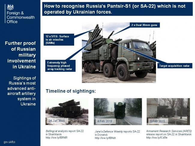 Британия опубликовала фото российских систем противовоздушной обороны в Украине
