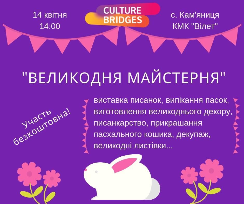 14 квітня в селі У Кам’яниця (КМК «Вілет») на Ужгородщині відбудеться «Великодня майстерня». 