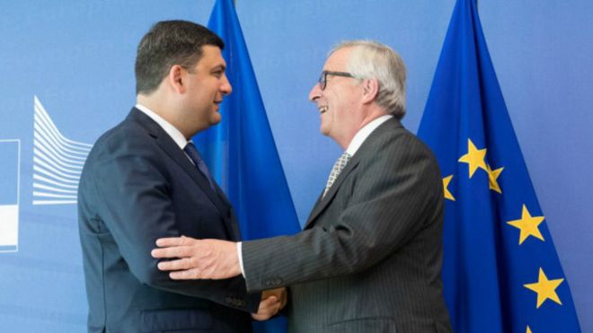 Президент Єврокомісії Жан-Клод Юнкер після зустрічі з прем’єр-міністром Володимиром Гройсманом у Брюсселі позитивно оцінив зміст та темпи реформ в Україні.