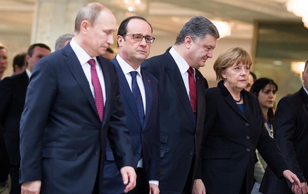 Путін, Олланд, Меркель і Порошенко знову підтвердили прихильність до виконання Мінських угод.

