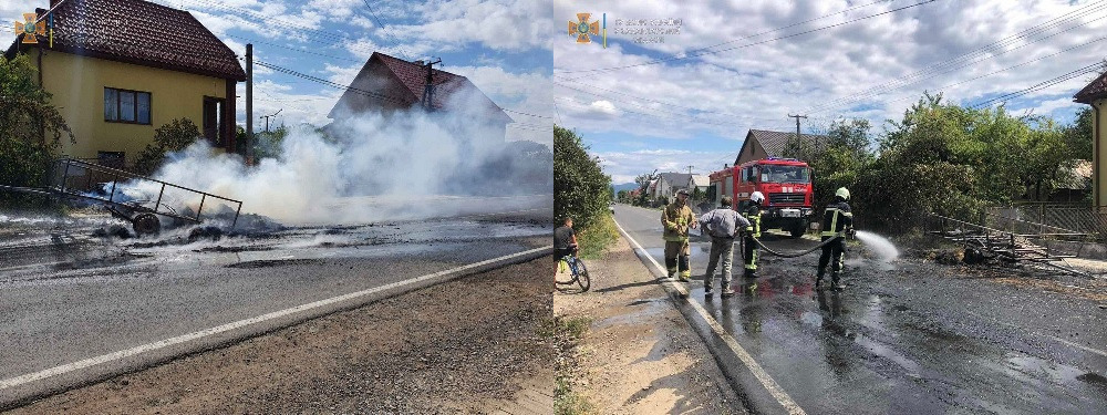 Сьогодні рятувальники з Виноградова виїжджали на пожежу в с. Теково.