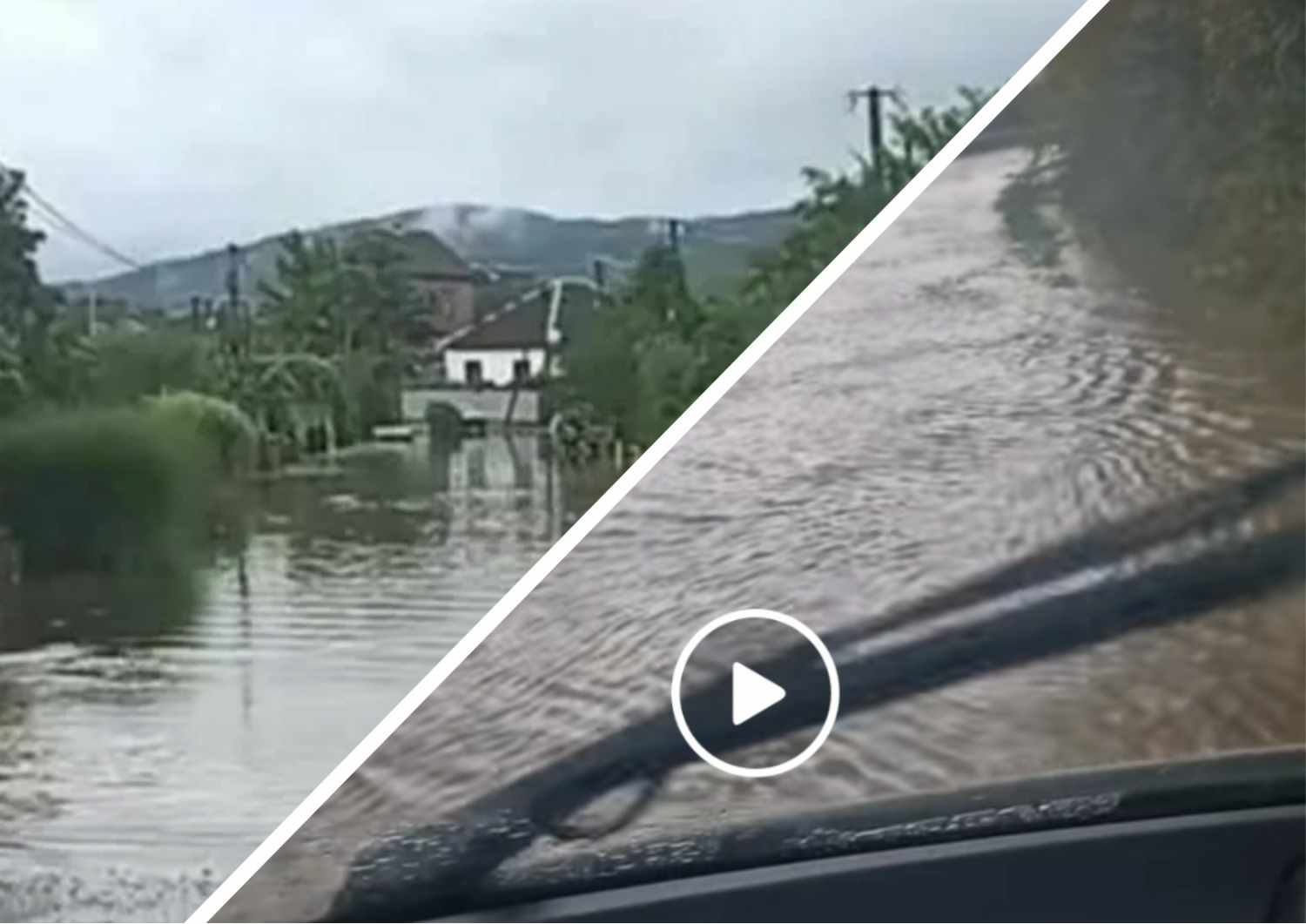 Наслідки негоди на Закарпатті: залило автодорогу на Перечинщині (ВІДЕО)